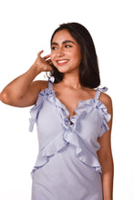 Cargar imagen en el visor de la galería, Vestido largo azul “Ethereal Breeze”
