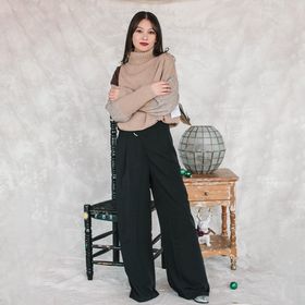 Pantalón vestir negro cinto incluido
