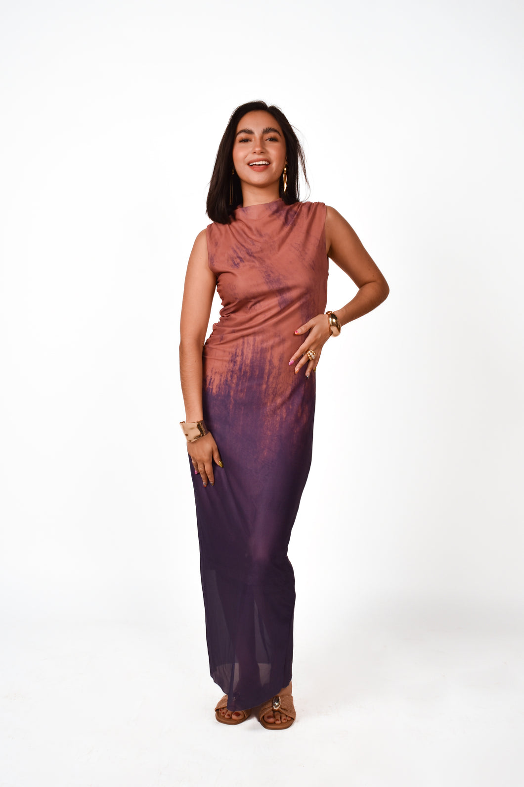 Vestido largo tie-dye