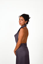 Cargar imagen en el visor de la galería, Vestido azul satinado

