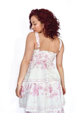 Cargar imagen en el visor de la galería, Vestido largo blanco con rosa
