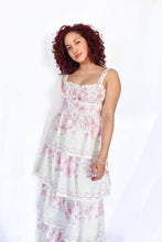 Cargar imagen en el visor de la galería, Vestido largo blanco con rosa
