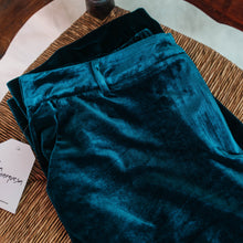 Cargar imagen en el visor de la galería, Pantalón azul terciopelo
